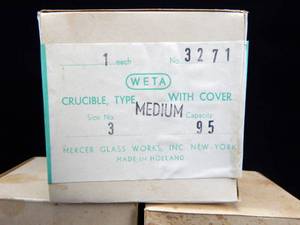 lot 86 image: Set of 6 Vintage Mercer Glass Works 95 ML Porcelain Crucibles - Made in Holland