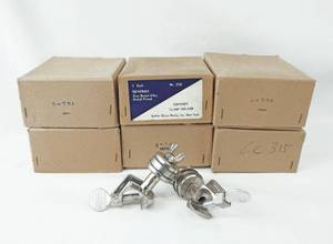 lot 142 image: Lot of 6 Mercer Glass Works Neverust Nickel Plated Contort Clamp Holders