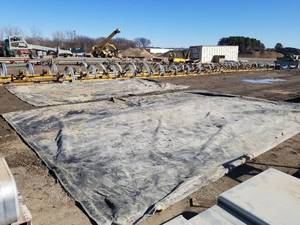 lot 239 image: Lot of (2) Heavy Duty Tarps  with Rail in Sleeve
