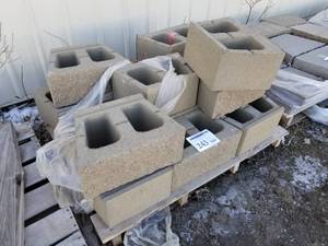 lot 243 image: Lot of (15) Concrete Stones Cinder Block Style 8H (on pallet)