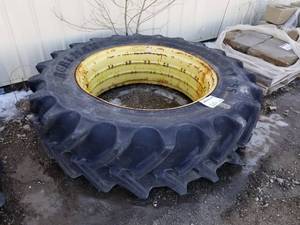 lot 245 image: Tractor Wheel  with Agrimax RT855 Directional Tire 48080R42