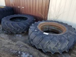 lot 246 image: Lot of (2) Tractor Wheels  with B.F. Goodrich Silvertown Power Grip Directional Tire 20.8-38