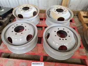 lot 268 image: Lot of (4) Dynastar Commercial Truck Wheels 16.5x16.75 8-Bolt (on pallet)