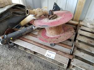 lot 293 image: Steel Reel, Driveshaft, Torque Converter (on pallet)