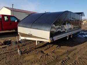 lot 204A image: 1999 Floe Pro-100 Plus 2 Axle Covered Aero Snowmobile Trailer