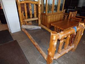 Log bed frame-twin