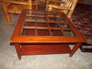 Glass top square coffee table