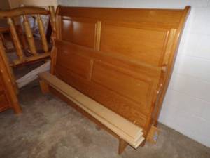 Sleigh style King size bed frame Solid Oak