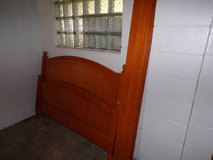 Wooden full-size bed frame