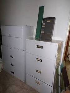 3 file cabinets and organizer