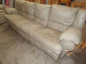 Large double recliner sectional couch-leather