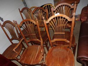 9 wooden chairs