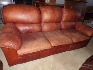 Leather couch with recliners