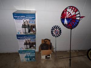 4 outdoor lanterns (3 in box ) ,yard decor