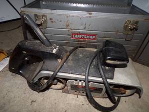 Metal tool box, electric sander