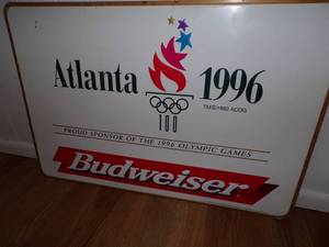 1996 Budweiser metal sign