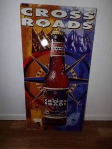 Crossroads beer sign - metal