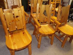 6 log chairs