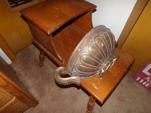 End table and heavy ceramic sconce