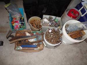 Pails of Hardware and Tools