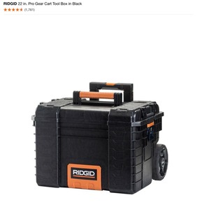 lot 30 image: RIDGID 22 IN.  PRO GEAR CART TOOL BOX IN BLACK. SEE PICTURES