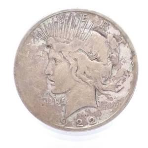 1922-D Peace Silver Dollar with Pin
