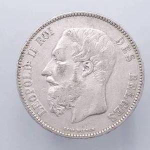 1868 5 Francs, 90% Silver, 22.5 g Actual Silver Weight