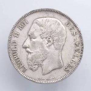 1870 5 Francs, 90% Silver, 22.5 g Actual Silver Weight