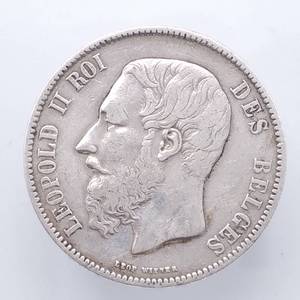 1870 5 Francs, 90% Silver, 22.5 g Actual Silver Weight