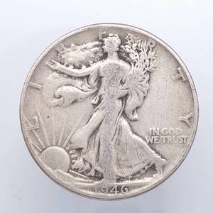 1946 Walking Liberty Half Dollar, 90% Silver