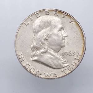 1963 Franklin Half Dollar, 90% Silver