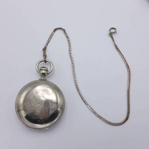 Elgin Pocket Watch with Engraved Sterling Silver Case