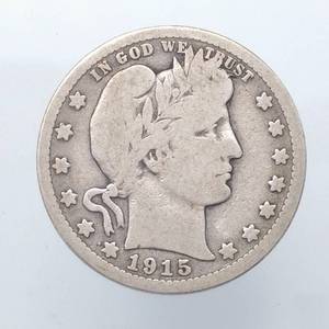 1915-D Barber Quarter, 90% Silver