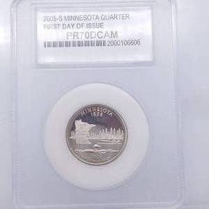 2005-S Deep Cameo Proof Minnesota State Quarter, Certified PR70DCAM