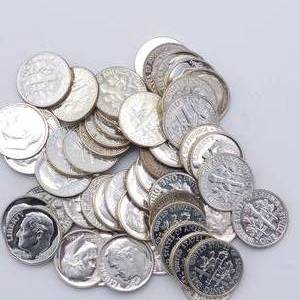 50 BU Roosevelt Dimes, 90% Silver, 1960-P