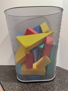 Wire Basket with Foam Blocks