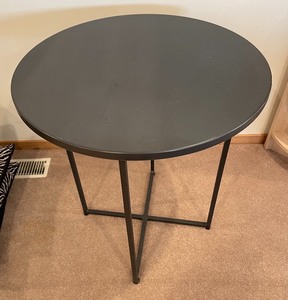 Black Metal Contemporary Accent Table