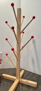 Puppet Stand and a Decorative Red Metal Bucket