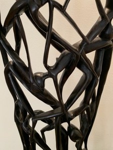 Abstract - Intertwined People Wood Sculpture