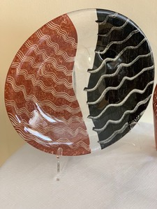 Kosta Boda Tonga Pattern Platter and Pitcher