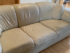 Leather Ivory Sofa