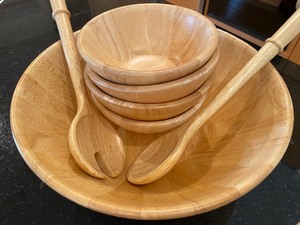 Marketplace Wood Salad Serving Sets and Trays