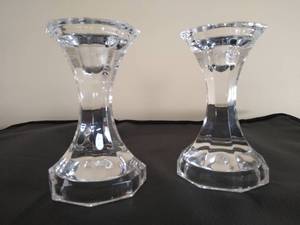 lot 13 image: Pair of Crystal Candle Holders