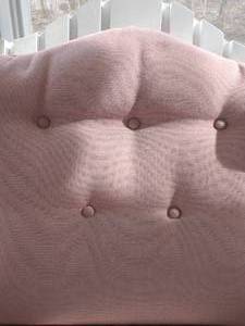 lot 62 image: White Upholstered Patio Chair