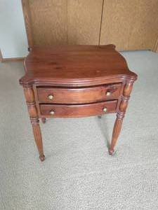 lot 71 image: Wood Nightstand With Drawers