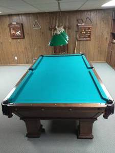 lot 1 image: Stunning 1920s Oversized 9 The Brunswick-Balke-Collender Company Slate Pool Table