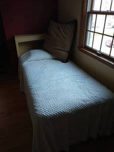 lot 82 image: Twin Size Bed With Storage And Headboard