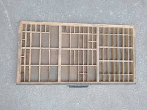 lot 95 image: Vintage Wood Printers Drawer Letterpress Shadowbox Typeset