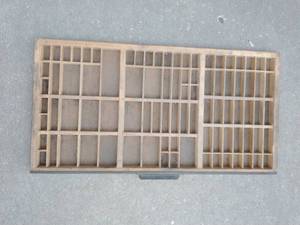 lot 96 image: Vintage Wood Printers Drawer Letterpress Shadowbox Typeset