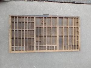 lot 97 image: Vintage Wood Printers Drawer Letterpress Shadowbox Typeset